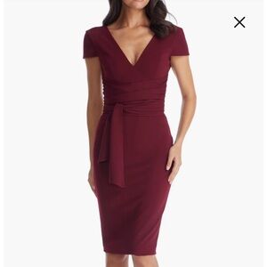 Dress the Population - XS - Dana Wrap Drape Cocktail Dress
